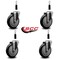 Service Caster 5'' Black Poly Wheel Swivel 7/8'' Expanding Stem Caster Set, 4PK SCC-EX20S514-PPUB-BLK-78-4 - alternate 4